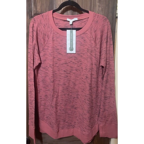 Threads 4 Thought Tops - Threads 4 Thought Women Space Dye Crewneck Sweatshirt Pullover Coral Pink L NWT